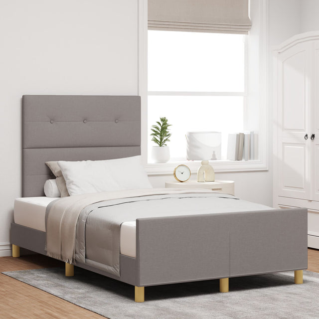 Bed Frame Taupe 120X200 Cm Fabric