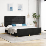 Bed Frame Black 180X200 Cm Fabric