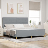 Bed Frame Light Grey 200X200 Cm Fabric