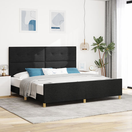 Bed Frame Black 200X200 Cm Fabric