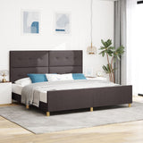 Dark Brown Fabric Bed Frame 200X200 Cm