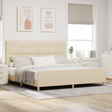 Bed Frame Cream 200X200 Cm Fabric