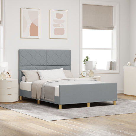 Bed Frame - Light Grey, 140X190 Cm, Fabric