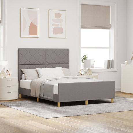 Taupe Fabric Bed Frame 140X200 Cm