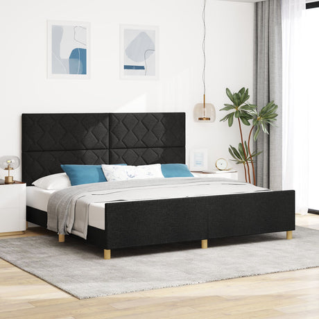 Black Fabric Bed Frame 200X200 Cm