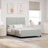 Bed Frame Light Grey 160X200 Cm Velvet
