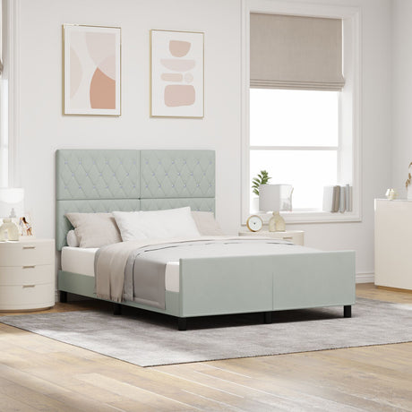Bed Frame Light Grey 160X200 Cm Velvet