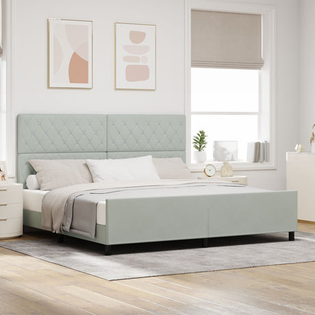 Bed Frame Light Grey 200X200 Cm Velvet
