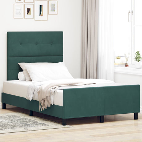 Bed Frame Dark Green 120X200 Cm Velvet