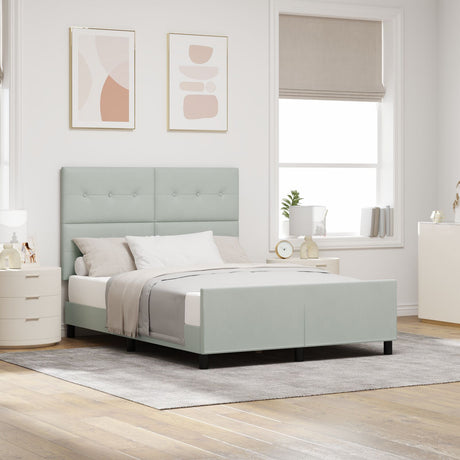 Bed Frame Light Grey 160X200 Cm Velvet
