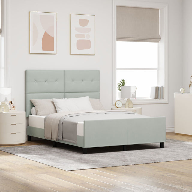 Bed Frame Light Grey 160X200 Cm Velvet