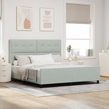 Bed Frame Light Grey 180X200 Cm Velvet