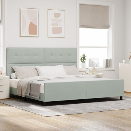 Bed Frame Light Grey 200X200 Cm Velvet