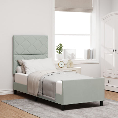 Bed Frame Light Grey 80X200 Cm Velvet
