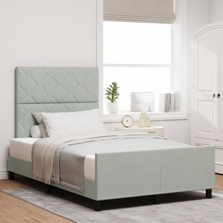 Bed Frame Light Grey 120X200 Cm Velvet