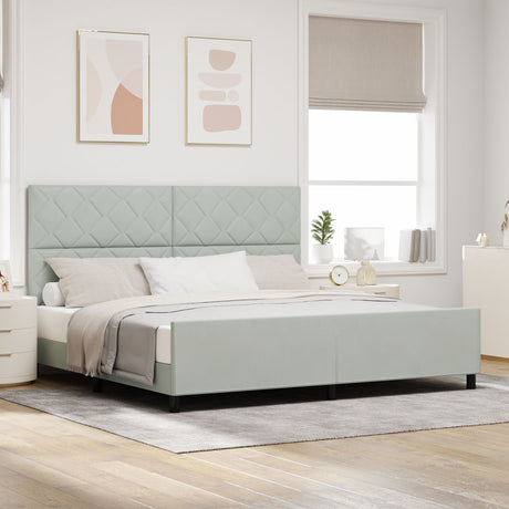 Bed Frame Light Grey 200X200 Cm Velvet