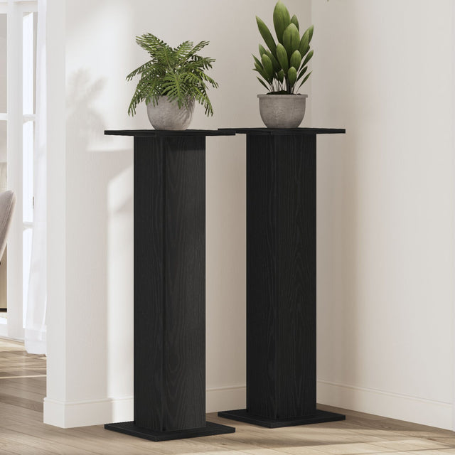 Plant Stand 2 Pcs Black Oak 30X30X95 Cm Engineered Wood