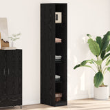 Black Oak Wardrobe - 30X50X200 Cm, Made From Engineered Wood