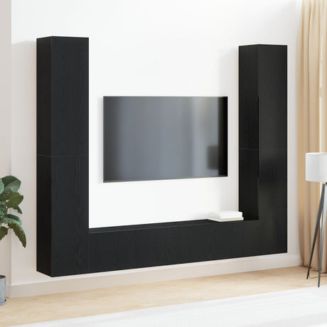 6 Piece Tv Cabinet Set Wall-Mounted Engineered Wood,  Tv Stand 80X30X30 Cm Made Of Engineered Wood,  Wall-Mounted Tv Cabinets - 2 Pcs , 30.5X30X, Made From Engineered Wood