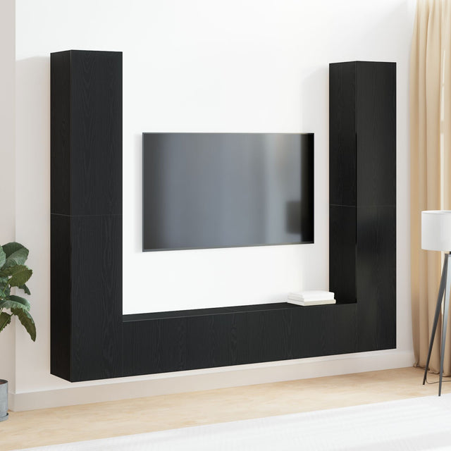 6 Piece Tv Cabinet Set Wall-Mounted Engineered Wood,  Tv Stand 80X30X30 Cm Made Of Engineered Wood,  Wall-Mounted Tv Cabinets - 2 Pcs , 30.5X30X, Made From Engineered Wood