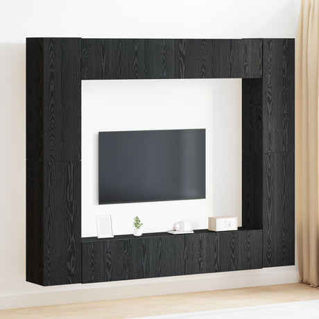 8 Piece Tv Cabinet Set Wall-Mounted Engineered Wood,  Tv Stand 80X30X30 Cm Made Of Engineered Wood,  Wall-Mounted Tv Cabinets - 2 Pcs , 30.5X30X90 Cm, Made From Engineered Wood
