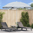Beach Parasol With Aluminium Pole Blue & White 300 Cm