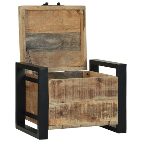 Storage Chests 40X30X30Cm Solid Mango Wood And Metal