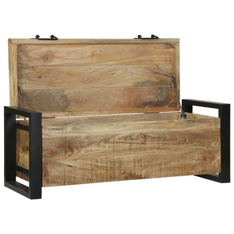 Storage Chests 40X30X30Cm Solid Mango Wood And Metal