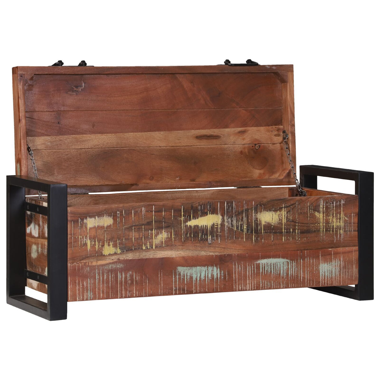 Storage Chests 40X30X30Cm Solid Mango Wood And Metal