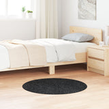 Shaggy Rug With Latex Backing Dark Grey Ø90 Cm