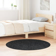 Shaggy Rug With Latex Backing Dark Grey Ø120 Cm