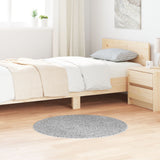 Shaggy Rug With Latex Backing Grey Ø90 Cm