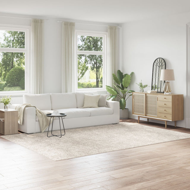 Shaggy Rug With Latex Backing Cream 240X340 Cm