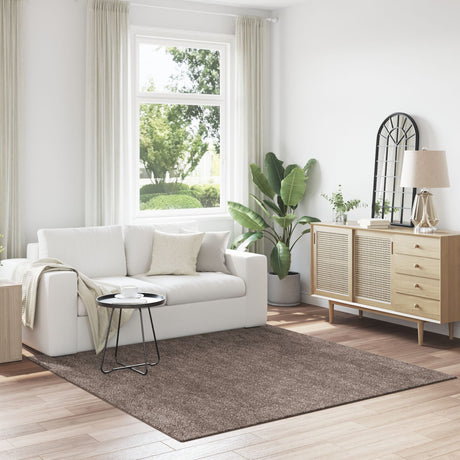 Shaggy Rug With Latex Backing Brown 200X200 Cm