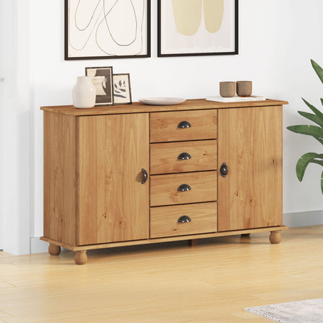 Sideboard &quot;Askim&quot; 133,5X40X79 Cm Solid Wood Pine