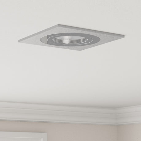 Recessed Spotlights 12 Pcs Square Gu10 Silver 91X91 Mm