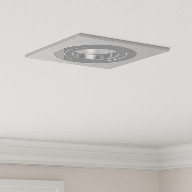 Recessed Spotlights 24 Pcs Square Gu10 Silver 91X91 Mm