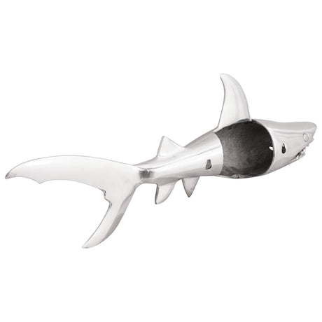 Shark Sculpture Silver 68X20X24 Cm Aluminium