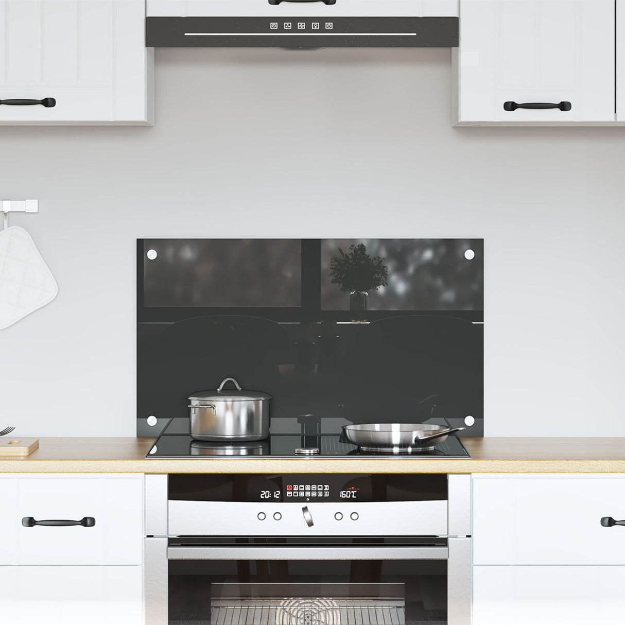 Kitchen Backsplash Dark Grey 70X40X0.6 Cm Tempered Glass