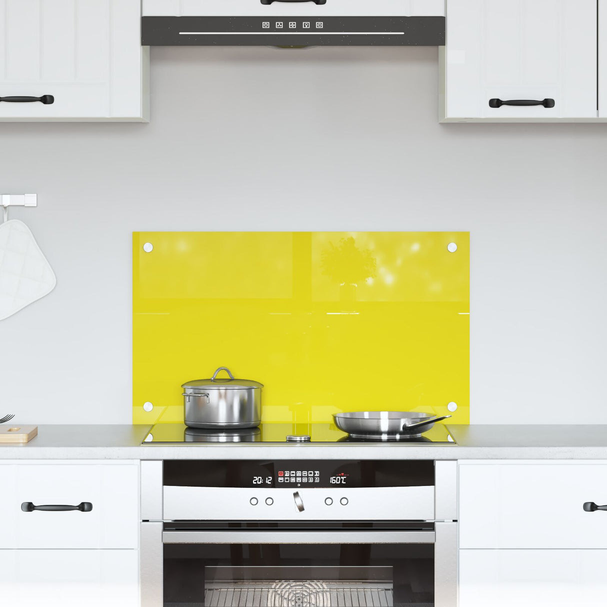 Kitchen Backsplash Yellow 70X40X0.6 Cm Tempered Glass