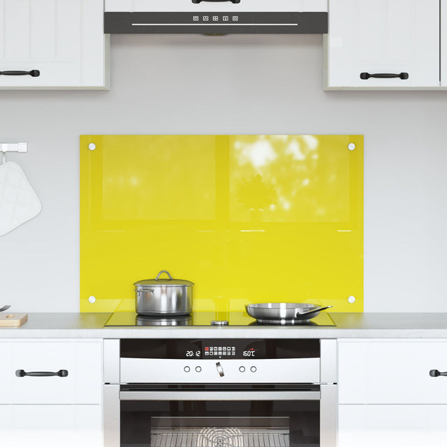 Kitchen Backsplash In Yellow - 80X50X0.6 Cm Tempered Glass