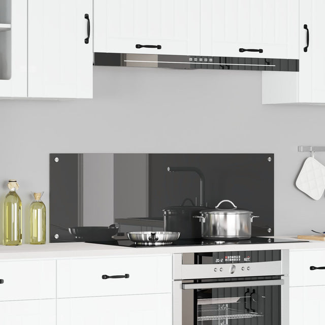 Kitchen Backsplash Dark Gray 120X40X0.6 Cm Tempered Glass