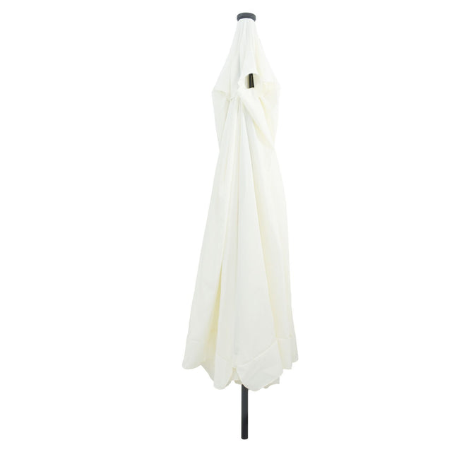 Garden Parasol With Led Lights 395X245 Cm White