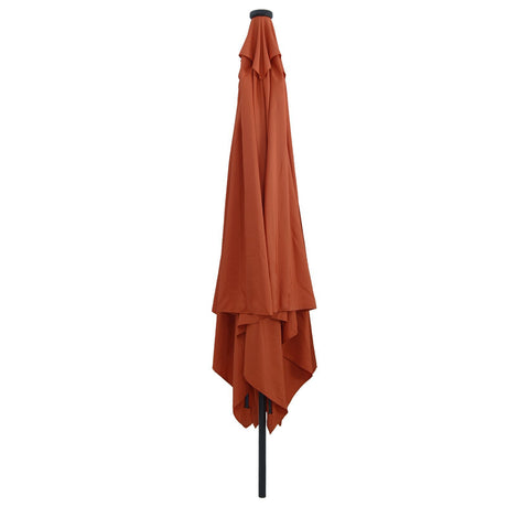 Square Garden Parasol With Led Lights 295X245 Cm White