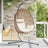 Hanging Egg Chair Basket With Stand Coffee Poly Rattan