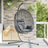 Hanging Egg Chair Basket With Stand Coffee Poly Rattan