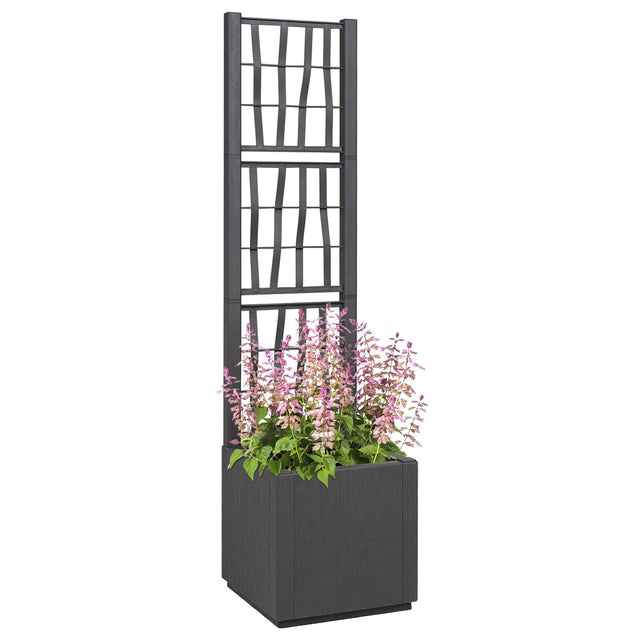 Garden Planter With Trellis - 36X36X140 Cm