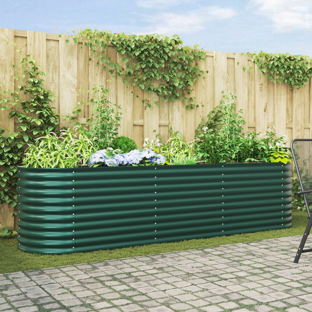 Garden Raised Bed Green 320X80X81 Cm Galvanized Steel