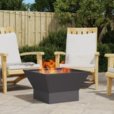Fire Pit Square Black Steel