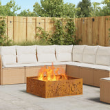 Fire Pit Square Black Steel